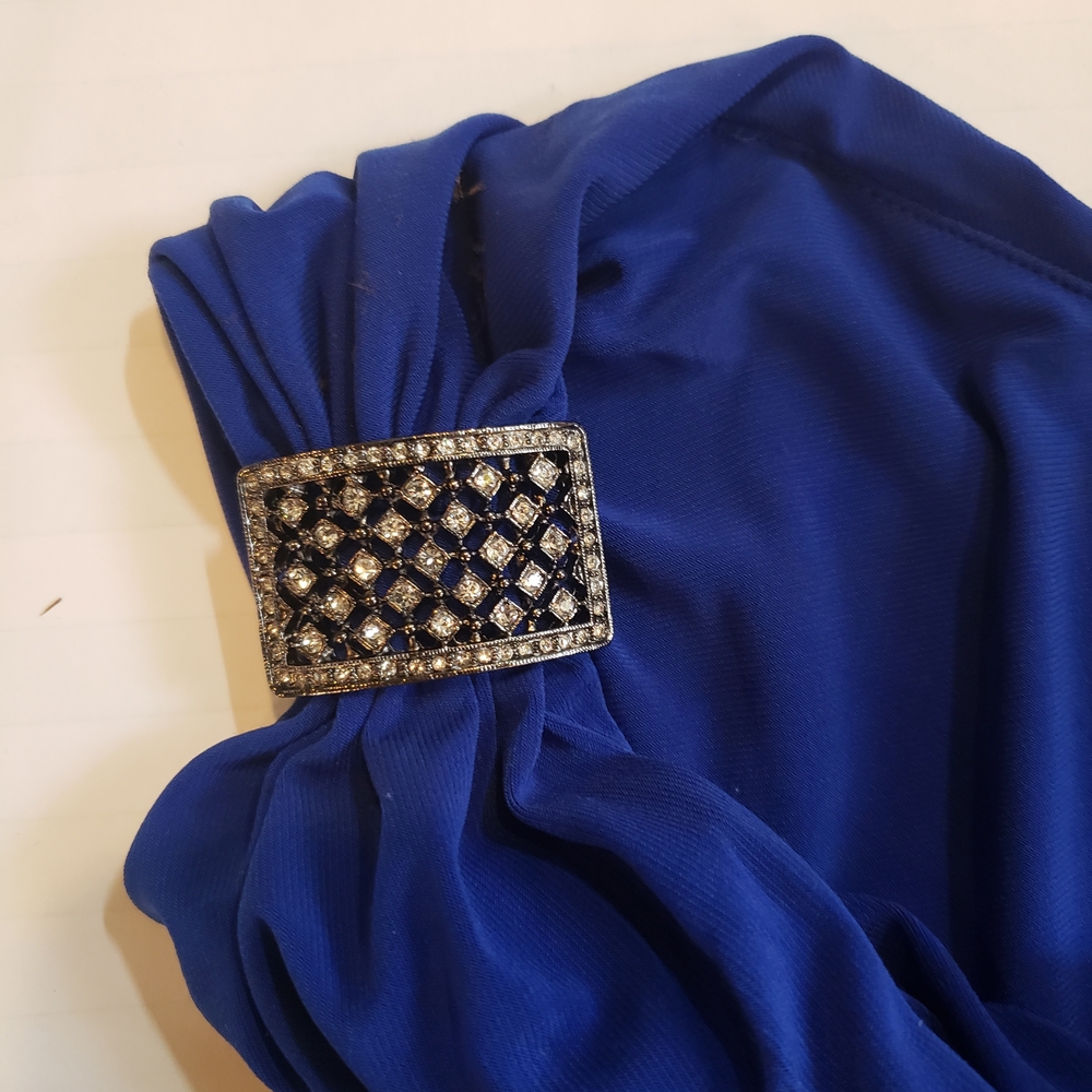 Chaps Evening Dress in Deep Blue - Picture 4 of 6